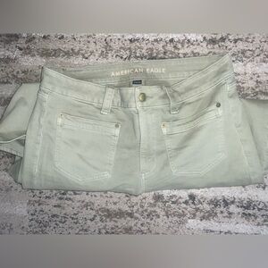 American Eagle Outfitters Sage Green Wide Leg Jeans
